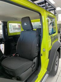 TOUGHER SUZUKI JIMNY SEAT COVER (2006 - 2012) 2 FRONTS WITH HOLLOW HEADRESTS, SOLID REAR BENCH WITH 50/50 BACKREST & 2 HEADRESTS (SC-SJYG3-4)