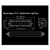 Hella&nbsp;BLACK MAGIC TOUGH LED Double Row Curved Lightbar 21.5